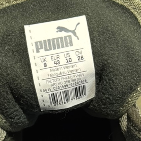 Puma Green Canvas High-Top Sneakers - Picture 2 of 5